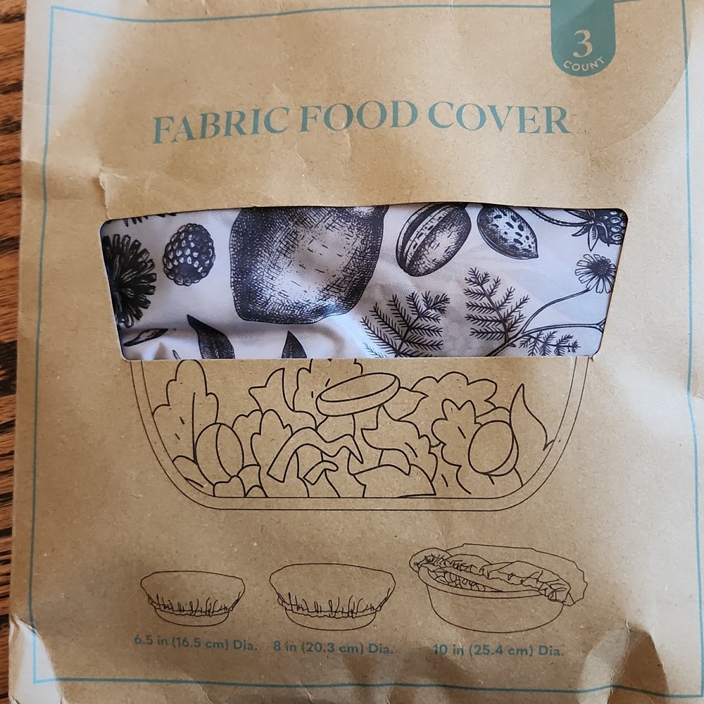 Fabric Reusable Food Cover Set - Fruit And Nuts Print